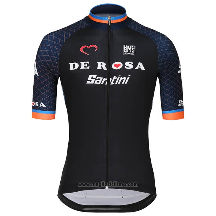 2018 Abbigliamento Ciclismo De Rosa Santini Nero Manica Corta e Salopette
